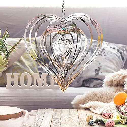 Heart and water drop shape metal wind spinners