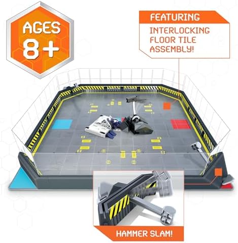 Remote control robots Bite Force and Blacksmith in battle arena