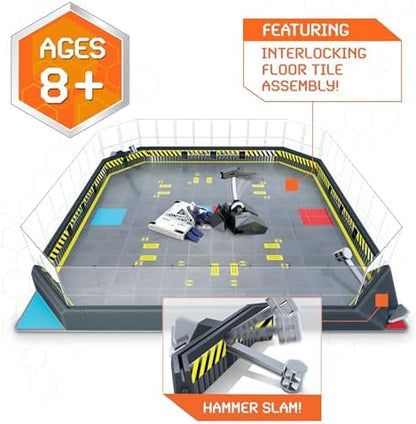 Remote control robots Bite Force and Blacksmith in battle arena