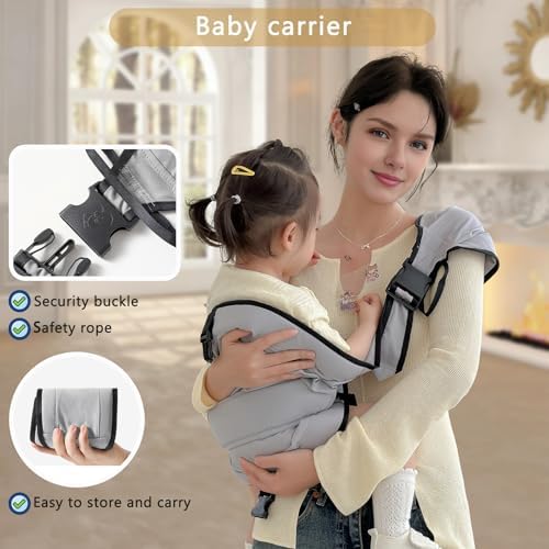 Funito black baby sling close-up view focusing on the breathable fabric and reinforced stitching.