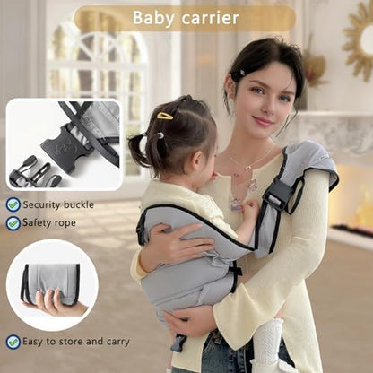 Funito black baby sling close-up view focusing on the breathable fabric and reinforced stitching.