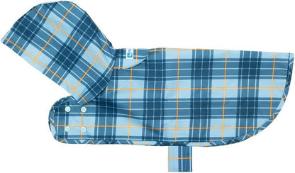 RC Pet Products packable dog rain jacket Sunshine color variant laid out flat on a clean surface.