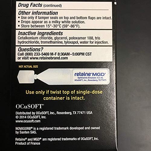OCuSOFT Retaine MGD single dose preservative free vials for dry eye treatment