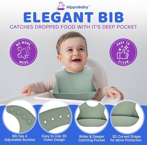Hippobaby complete baby feeding set layout on table