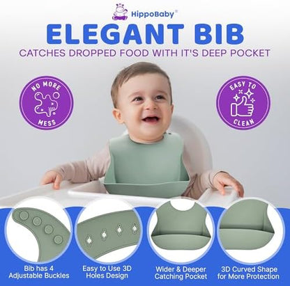Hippobaby complete baby feeding set layout on table