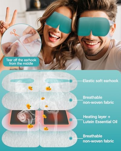 ProCIV warming eye mask applied to face for spa like relaxation at home.
