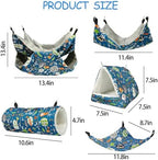 Kathson triangular small pet corner hammock and square cotton nest overhead view