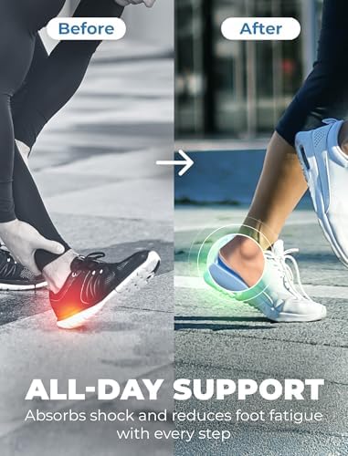 Soft gel heel protectors for Achilles tendonitis support and bone spur cushioning.