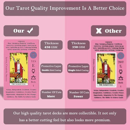 Smoostart pink tarot cards guidebook and storage bag accessories