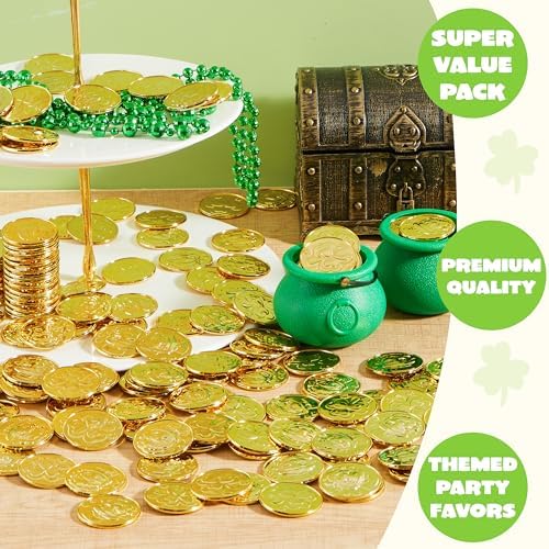 Bulk pack of one hundred and twenty gold color toy tokens for holiday games