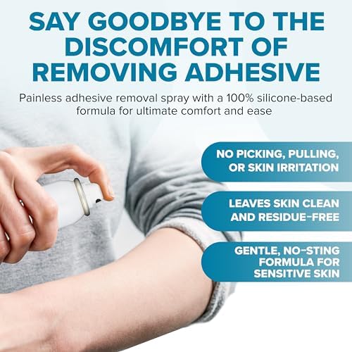 Silicone based no sting adhesive remover spray for ostomy care and sensitive skin