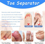 Transparent gel toe covers with breathable ventilation holes for blister protection.