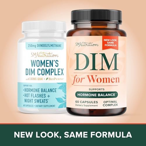 SMNutrition DIM supplement bottle showing key ingredient highlights