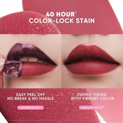JUDYDOLL Peel Off Stain and Plumping Oil Duo - Long-Lasting Lip Stain with 3D Plumping Gloss, Hydrating and Non-Sticky Formula (#05 Coco Bronze) - Image 7