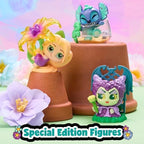 Close up of rare plant inspired Disney Doorables figures including Stitch and Minnie Mouse.