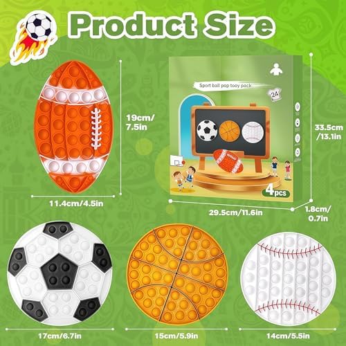 Silicone basketball push pop bubble sensory toy close up view