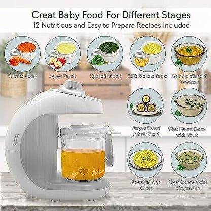 NutriChef digital food maker processing fresh fruit puree for toddlers and infants