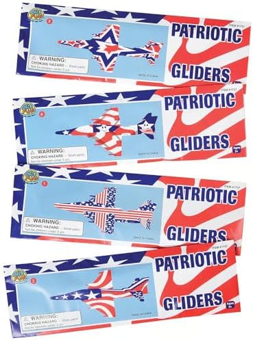 U.S. Toy Patriotic Gliders packaging showing the full twelve count set for party favors.