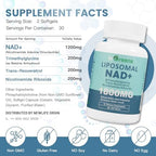 inGreens Liposomal NAD+ Supplement back label showing ingredients and dosage