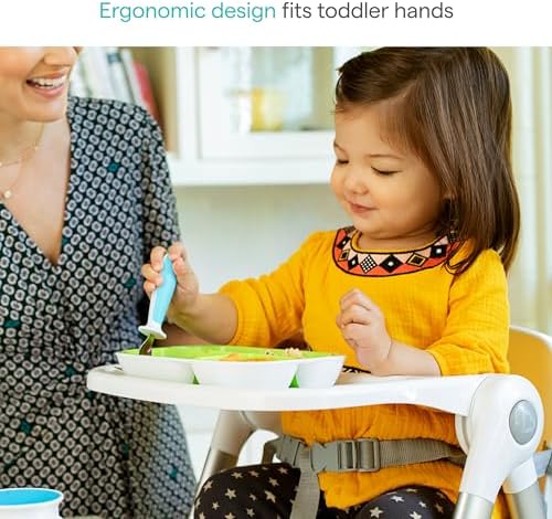 Munchkin toddler utensils showing the elevated resting base design