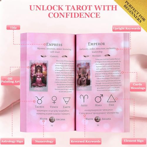XSYLOHXL unique foil edge tarot cards stored safely inside the premium two-part custom pink collector box.