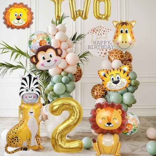 Aodesai wild two theme party decoration supplies arranged into a festive indoor setup.
