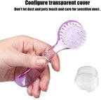 WOLEDOE purple pocket pet slicker brush for dander and loose fur removal