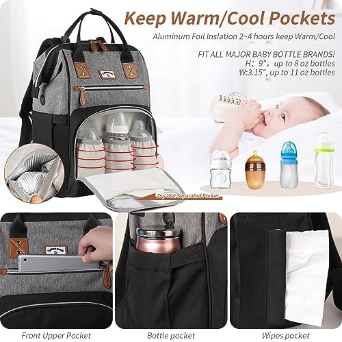 Side view of Supromomi diaper backpack with USB charging port