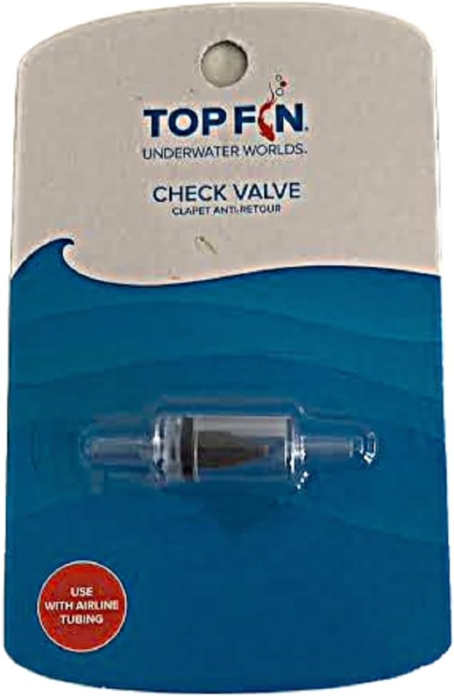 Top Fin Aquarium Check Valve front view package