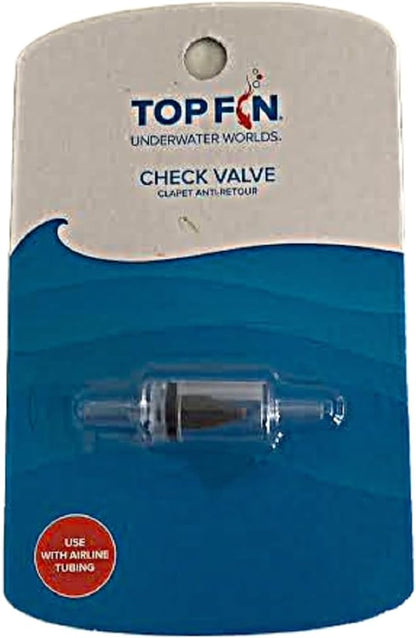 Top Fin Aquarium Check Valve front view package