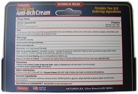 Natureplex maximum relief skin protectant cream for rashes and poison ivy irritation
