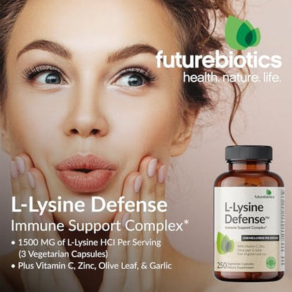 Futurebiotics L-Lysine Defense 1500 mg vegetarian capsules packaging