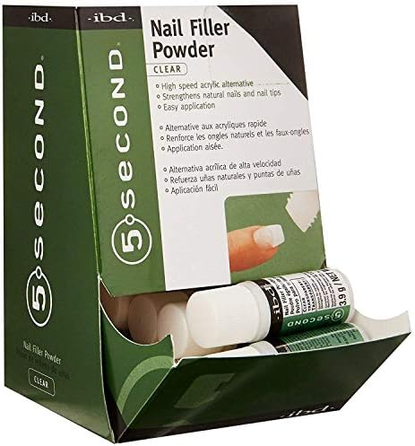 Clear micro-fine acrylic ridge filling powder bottles for strengthening broken nails.