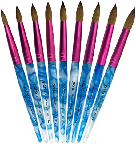 Side view of professional acrylic nail art brush