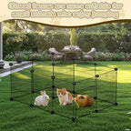 PETKNOWS 21 Panels Small Animal Playpen, Guinea Pig Cages with Doors and Waterproof Mat Pet Playpen for Rabbits Guinea Pigs Hamsters, Chicken Hedgehogs Indoor Outdoor Portable Metal Wire Yard Fence - Image 8