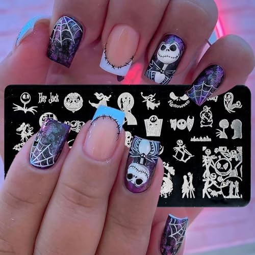 Top view of rectangular holiday nail stamping stencil.