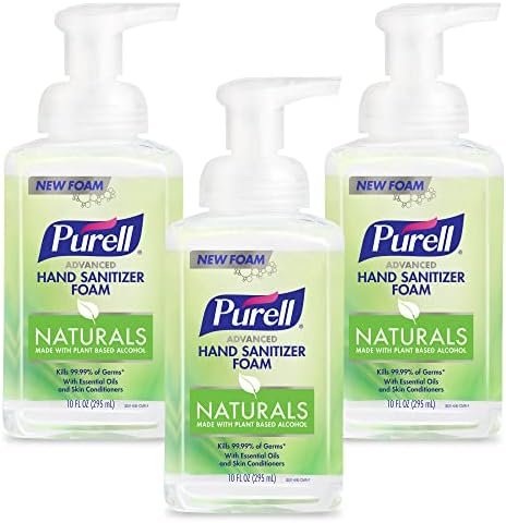 Purell Advanced Hand Sanitizer Naturals Foam with Plant-Based Ethanol, 10 fl oz Foam Pump Bottle (Pack of 3), 3001-06-EC - Image 1