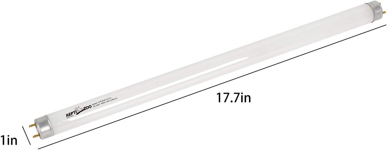 Repti Zoo T8 desert reptile habitat lamp showing the dual pin connection ends.