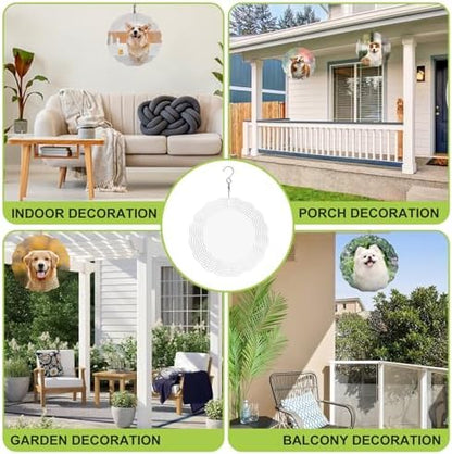 Assembled 3D kinetic wind spinner hanging in garden