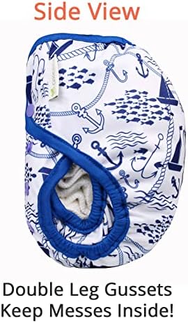 Double leg gussets detail on OsoCozy reusable diaper cover