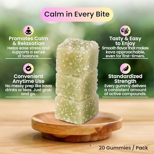 Wunderkind premium noble kava root extract relaxation gummies close up details