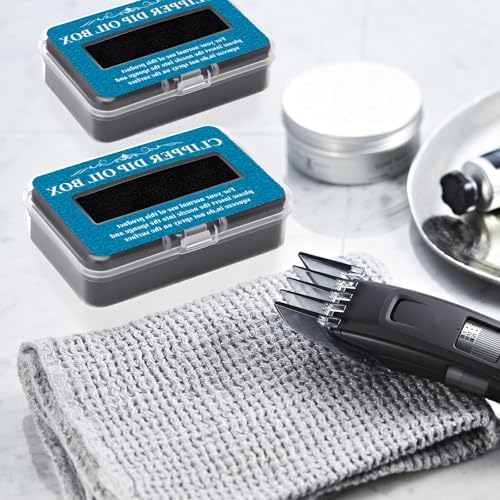 Two pack electric shaver maintenance station with lids closed highlighting the portable and compact design for barber travel kits