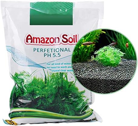 Close up of black aquarium soil granules for plant roots
