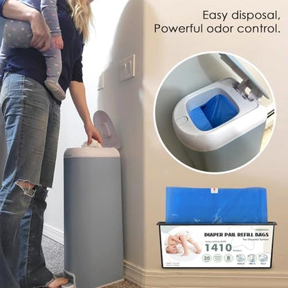 Demonstration of the heavy duty leak proof bottom seal on nursery refill liners.