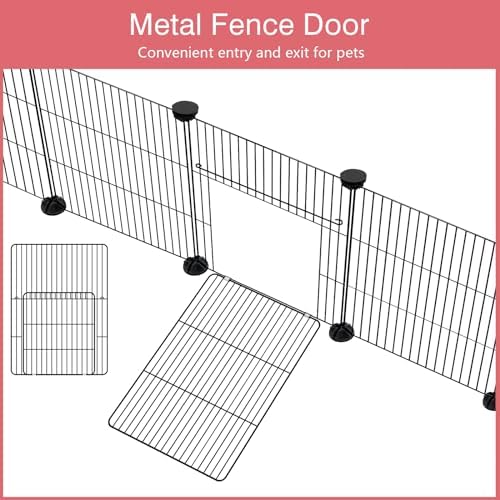 VISCOO 12 Panels Small Animal Playpen, 48" x 24" x 16" Pet Playpen with Waterproof Mat, C&C Cage for Guinea Pigs, Puppy Play Pen, Bunny Playpen, Indoor Outdoor Portable Metal Wire Yard Fence - Image 4