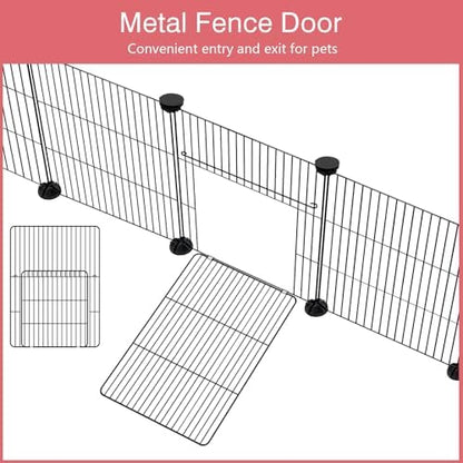 VISCOO 12 Panels Small Animal Playpen, 48" x 24" x 16" Pet Playpen with Waterproof Mat, C&C Cage for Guinea Pigs, Puppy Play Pen, Bunny Playpen, Indoor Outdoor Portable Metal Wire Yard Fence - Image 4