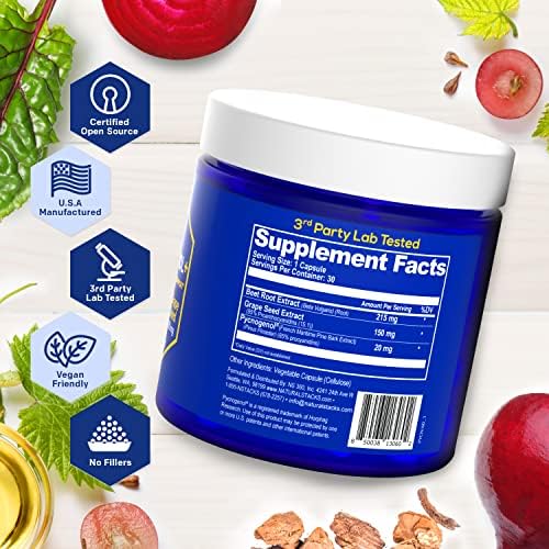 Natural Stacks French maritime pine bark extract supplement label details and nutrition facts