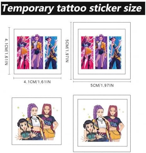 Demon hunter tattoo stickers applied on a childs arm