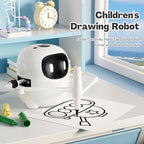 Side angle view of the RIVGOT voice guided Montessori learning toy drawing an animal on the reusable board.