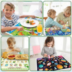 DINSUMRUG 40 pack disposable baby placemats with space and ocean themes